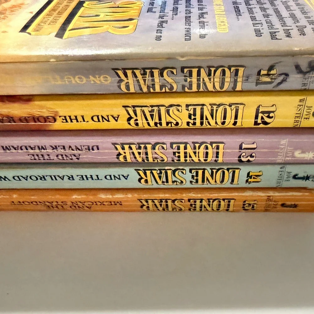 Lone Star Western Paperback Book Lot Wesley Ellis Jove 11-15 Vintage 1983-1984